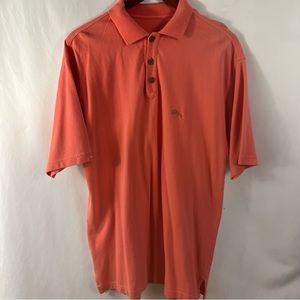 Tommy Bahama Polo Shirt Relax Island Modern Fit Mens Size L Pink Golf Casual